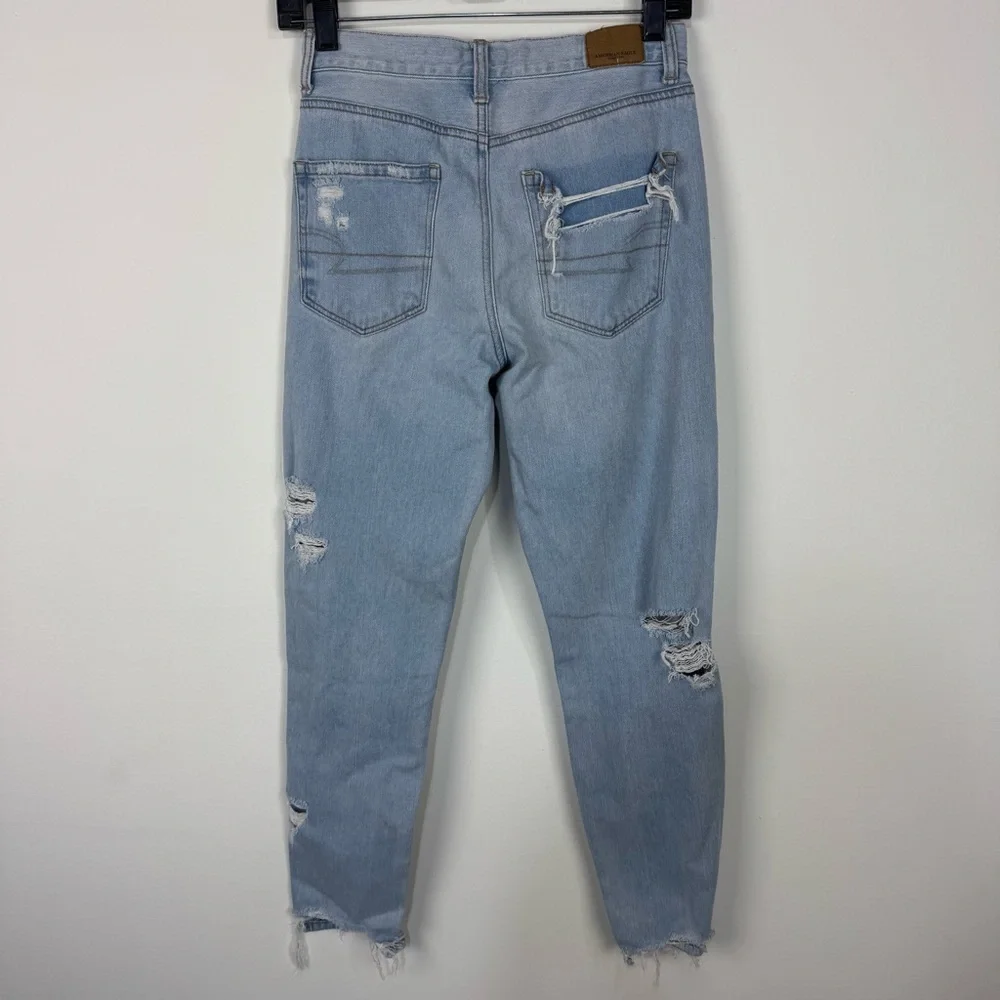 American Eagle Mom Jean Distressed Ripped Denim Jeans